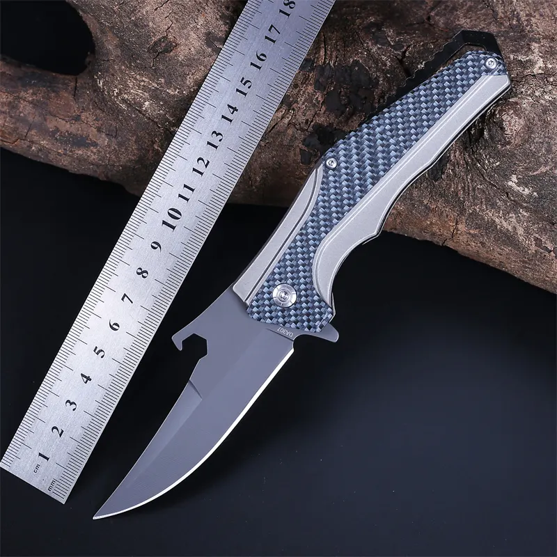 Custom New design With Bottle Opener Blades Hunting Knife Style Camping With Carbon Fiber Shank