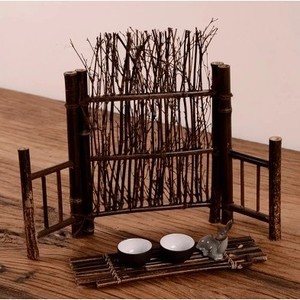 Présentoir à bijoux en bambou de style chinois pour le rangement des ornements et des services à thé - Product Image 4
