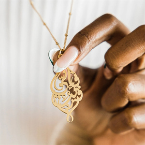 Collana con Catena di Perline e Calligrafia Araba Classica 'I <span class=keywords><strong>AM</strong></span> NEAR', Gioiello di Design per Donne Africane - Product Image 5