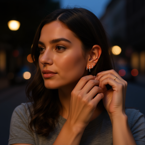 Orecchini a polsino alla moda placcati in argento con strass di cristallo, diametro interno 6 8 9 mm, gioielli unisex alla moda - Product Image 2