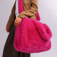 Y2K esthétique fausse fourrure sac grand moelleux bandoulière fourre-tout doux en peluche sac à bandoulière à la mode hiver