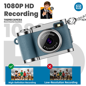 Mini <strong>Camera</strong> 1080P With 0.96' Screen Flashlight <strong>Wide</strong>-angle Lens with Audio Recording Mini Keychain Necklace <strong>Camera</strong> Retro <strong>Camera</strong> - Product Image 2