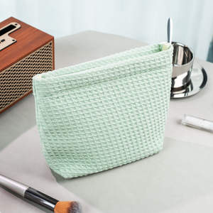 Petite pochette de brosse d'organisateur de maquillage de fermeture éclair de gaufre faite par les femmes faite à partir du matériel durable d'unité centrale - Product Image 4