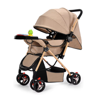 Vente chaude Personnalisé 3-en-1 Pliable Bébé Landau 3 Ans Multifonction Bidirectionnel Poussette de Sommeil Portable Alliage Tissu Métal/Tissu