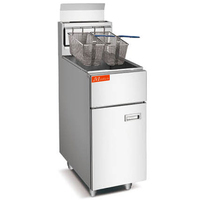 Commerciële Rvs 1 Tank 2 Mand Kip/Gebakken Diepe Gas Friteuse Keuken Apparatuur