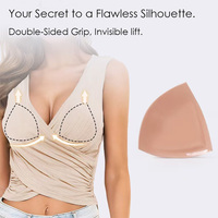 Grands coussinets de soutien-gorge adhésifs double face en polyester/nylon pour bonnets E F G H, sans dos, ultra doux, invisibles, effet liftant, sexy