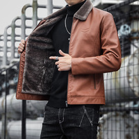 Veste à revers marron de qualité supérieure pour homme en similicuir PU, manteau personnalisé pour l'hiver et le quotidien