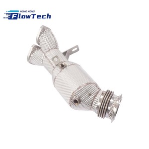 Tuyau de descente en acier inoxydable T304 de haute qualité pour E92 335i E90 E93 N55 3.0T à haut débit avec bouclier thermique - Product Image 1