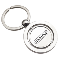 Porte-clés rotatif personnalisé en alliage, imprimé numériquement, anneau métallique circulaire, cadeau promotionnel souvenir, logo OEM, vente en gros