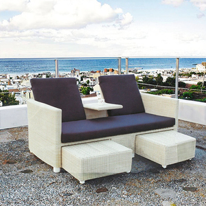Meubles de jardin modernes en rotin canapé <span class=keywords><strong>2</strong></span> <span class=keywords><strong>places</strong></span> extérieur chaise longue - Product Image 3