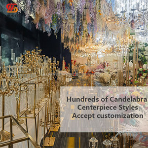 Mịn thiết kế mới vòm vàng kim loại hoa đứng hoa lớn giá bảng trung tâm cho trang trí đám cưới - Product Image 5