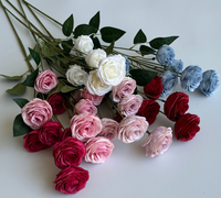 AM-AFA15 Ammy 6 Rosen Künstliche Blumen Seidenrosen-Blumenstrauß 76cm Muttertag Heimdekoration