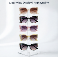 Présentoir à lunettes en acrylique à 5 niveaux – Support de comptoir transparent pour lunettes – Organisateur de merchandising durable pour magasins