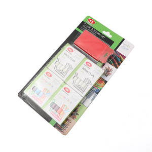 Set di gessetti bianchi senza polvere DC + gessetti colorati + gomma per lavagna per insegnanti, studenti e famiglie - Forniture per scrittura non tossiche - Product Image 3