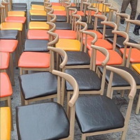 Style nordique moderne Simple salle à manger chaise fer corne Imitation bois massif dossier tabouret pour la maison chambre hôtel Restaurant utilisation