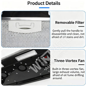 Campana Extractora de 3 Velocidades Ajustables, 12V, Ventilador de Extracción de Humo, Pantalla Táctil, Luz LED, Acero Inoxidable, para Auto, RV, Cámper, Yate - Product Image 6