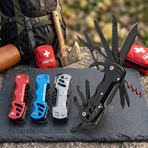 Couteau multifonction pliable portable d'extérieur pour outils EDC, modèle PL-100, pour le camping, la <span class=keywords><strong>randonnée</strong></span> et les situations d'urgence en voiture - Product Image 2