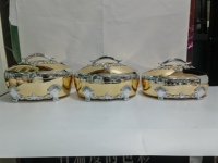Ensemble de chauffe-plats de luxe électroplaqué Royal 3 pièces 4L 5L 6L pour buffet, idéal pour l'événement Ramadan aux États-Unis et en Afrique