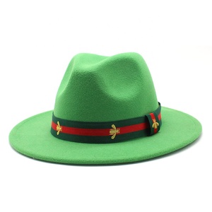 Envío gratis al por mayor de lujo de diseñador vintage occidental <span class=keywords><strong>Rosa</strong></span> Panamá mujeres hombres de lana de fieltro sombreros de lana hombres con logotipo personalizado - Product Image 3