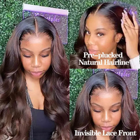13x4 13x6 HD encaje Frontal TBrown Fahion ondulado SDD peluca ondulada para mujeres crudo vietnamita ondulado peluca 100 cabello humano peluca Frontal sin pegamento