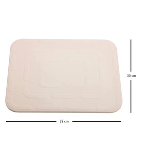 Pierre à pizza rectangulaire réfractaire 38x30 cm beige en céramique avec poignées pour la cuisson au four - Product Image 3