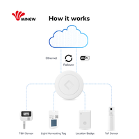 Minew - Gateway Inteligente Bluetooth IoT Recargable, Inalámbrico, Programable, de Largo Alcance, para Recopilación de Datos