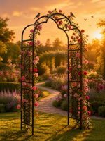 Arche florale en fer forgé pour jardin, jardinières décoratives écologiques et durables, panneaux de grimpement pour allées et entrées paysagères