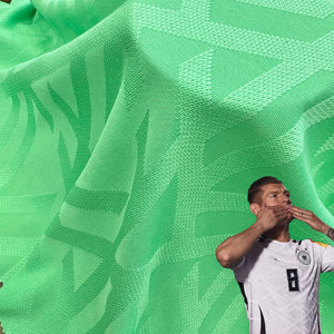 Tessuto <span class=keywords><strong>Jersey</strong></span> per Maglie 2024 Coppa Europea Germania Home Player Jacquard 100% Poliestere Bianco per Sublimazione - Product Image 1