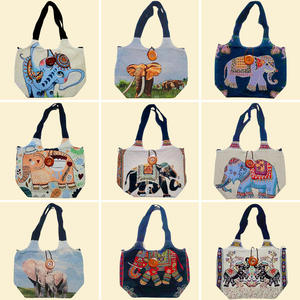 Patrón personalizado multifuncional estilo étnico bordado exquisito versátil bolso de lona de gran capacidad duradero chino - Product Image 1