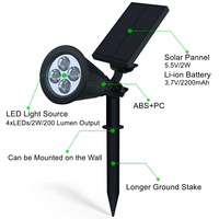 Lampe de pelouse solaire Led haute puissance, en plastique, imperméable, éclairage d'extérieur, idéale pour un jardin, nouveau modèle, vente en gros