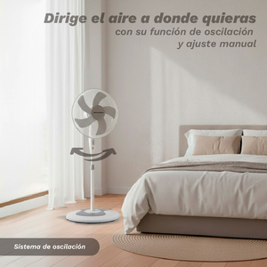 Ventilateur sur pied Grunkel 50W 3 vitesses base ronde blanche - Product Image 5