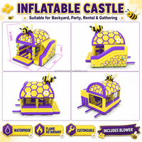Château gonflable commercial avec toboggan pour enfants, combo château gonflable et toboggan, maison de rebond gonflable pour location de fête et jardin