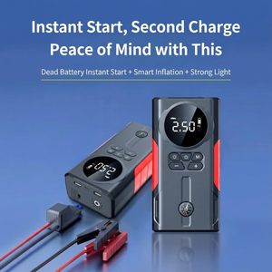 Compresseur d'air électrique portable multifonction en ABS pour voitures, gonfleur de pneus 2-en-1 et démarreur d'urgence 12V/5V - Product Image 3