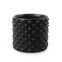 Mini pot de fleur en céramique noire intérieur et extérieur argile succulente Cactus jardinière Kit pépinière et décor de sol à la maison