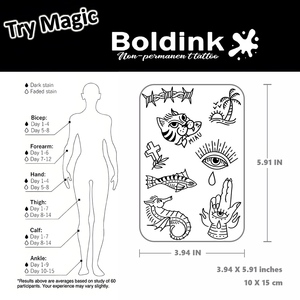 <span class=keywords><strong>Tatouage</strong></span> semi-permanent Boldink personnalisé réaliste motif Tigre Chat Fil <span class=keywords><strong>Barbelé</strong></span>, imperméable, longue durée 2 semaines, encre Jagua - Product Image 4