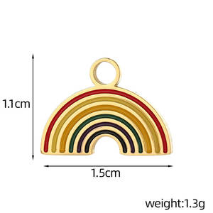 Pulsera de Acero Inoxidable 316L con Baño de Oro PVD de 14k/18k, Diseño Personalizado DIY, Dijes de Arcoíris Kawaii al por Mayor para Pulseras y Collares - Product Image 4