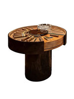 Table basse ronde multifonctionnelle en bois massif de style italien, écologique, luxe léger, avec rangement, sans assemblage requis, pour salon