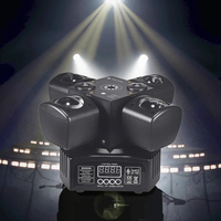 Mini projecteur de scène LED à quatre bras, lumière de scène mobile pour bars KTV, faisceau laser RGBW, rotatif et coloré, télécommande, mode DMX512, en aluminium pour DJ