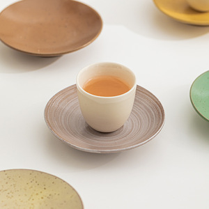 Ceramic <b>Round</b> Coasters Retro Insulated Tea Trays Table <b>Mats</b> For Tea Set And Small Dishes - Product Image 2