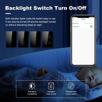 Interrupteurs muraux tactiles intelligents WiFi US AU sans neutre 240V avec panneau en verre trempé, 1 à 4 gangs, contrôle à distance via application pour maison connectée