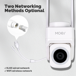 Moes Tuya กล้องนิรภัยระบบ WiFi 3MP, กล้องรักษาความปลอดภัยอัจฉริยะรองรับเครือข่าย RJ45แบบไร้สายและมีสาย IP65ติดตามการเคลื่อนไหวกันน้ำได้ทั้งคืน - Product Image 2