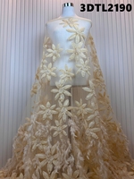 Nouveau tissu en dentelle de tulle perlé et pailleté, léger, brodé, en maille, pour Abaya, Kaftan, robe de soirée musulmane d'Oman