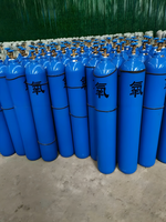 Cilindro de Oxígeno Industrial de Alta Presión, 40L 50L 150Bar, Tanque de Oxígeno Vacío de Acero sin Costuras, Botella de Oxígeno para Soldadura Industrial