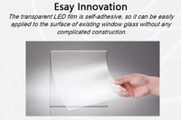 Film LED transparent souple P8 haute luminosité pour vitrine de centre commercial