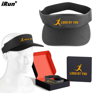 <span class=keywords><strong>IRun</strong></span> Logo imprimé personnalisé OEM pare-soleil hommes femmes casquette de plage bande élastique douce visière de sport d'été casquette de golf - Product Image 1