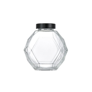 Hot bán không khí chặt chẽ rõ ràng mật ong nồi thủy tinh mật ong <span class=keywords><strong>Jar</strong></span> với gỗ cái môi và nút chai nắp bìa cho nhà bếp - Product Image 3