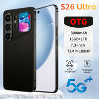Smartphone S26 Ultra 5G Android 15 Écran LCD 7,3 pouces 120Hz Écran arrière dynamique 16 Go de RAM 1 To de stockage Double SIM LTE Deca Core
