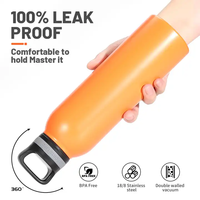 Botella de agua deportiva de acero inoxidable de doble pared de 18oz con logotipo personalizado Frasco isotérmico con certificación ISO para uso en oficina