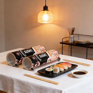 Tube en papier cylindrique pour sushi, emballage de sushi, imprimé sur mesure, écologique, de qualité alimentaire, Suka - Product Image 2
