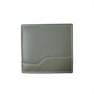Portefeuille court et fin en cuir véritable pour homme, motif étoile et lettres, fermeture ouverte, broderie, imperméable, usage quotidien, cadeau BS - Product Image 4
